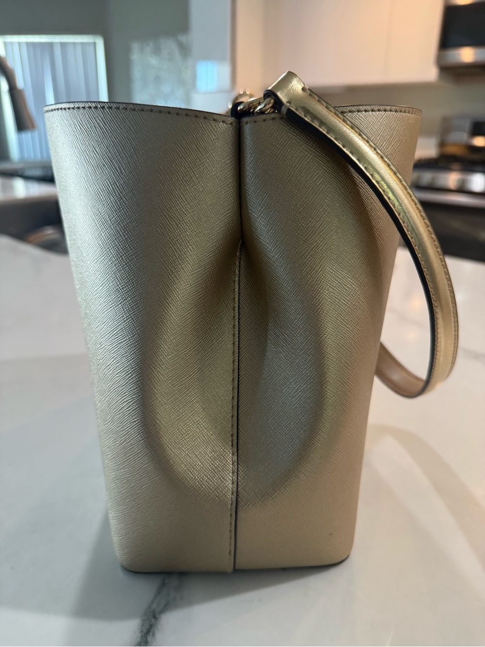 Michael Kors Metallic Gold Shoulder Tote - Picture 3 of 6